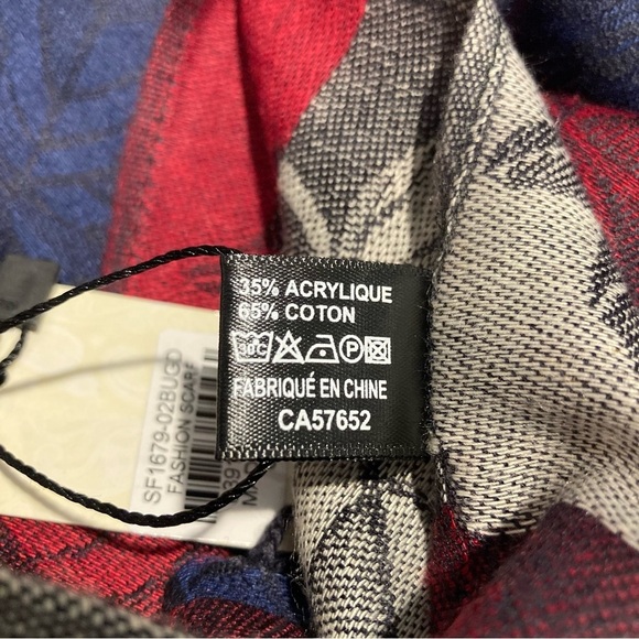 CHERIE BLISS Super Soft Colour Block Leaf Motif Large Pashmina Scarf Shawl NEW - Picture 7 of 8